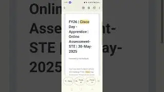 Received cisco Apprentice Assessment.#cisco #itjobs