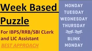 IBPS/SBI/RRB CLERK PRELIMS PUZZLE 2020 (Week Based Puzzle) Tricks to solve puzzle