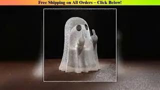 Middle Finger Cute Ghost Statue, Ghosts Small Scary Ghost Figurines, Halloween Home Decorations,