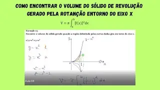 Aula 04 - Cálculo de volume do sólido de revolução. Exemplo 04.