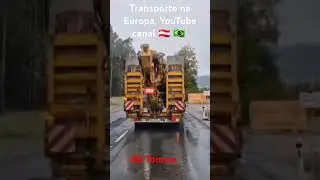 Transport eines 48-Tonnen-Baggers(Transporte de uma escavadeira de 48 toneladas)