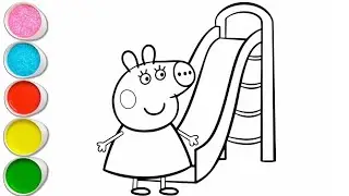 Hello Kitty and Peppa Pig sharing a pizza Drawing, Painting & Coloring For Kids, Toddlers_ Child Art