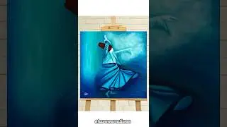 Sufi Whirling Dervish Oil Painting #acrylicpainting #painting #artshorts  #sufism #shorts #dervish