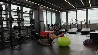 Stability Ball Single Leg Hip Bridge