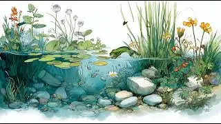 social madartist4ever Lush pond underwater view with watercolor plan 38e0fea6 be4e 4c53 8619 3970721