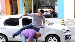 Men will tie shoelace and makes people angry