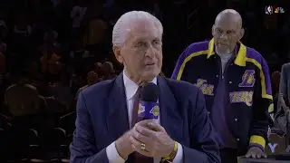 Los Angeles Lakers honor coach Pat Riley with statue, halftime ceremony
