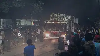 Stolen Fire Truck Pulls Up To A Houston Car Meet!! (MUST WATCH)