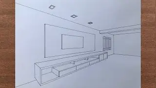 How to Draw a TV Unit in 2-Point Perspective