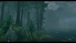Valheim Storm- 60 min-relaxing rain sounds for sleep. Beautifully rendered environment-video game.