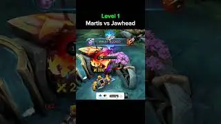 Martis vs Jawhead 1v1 at level 1 : Who's the strongest early game hero? #mlbb #martis #jawhead