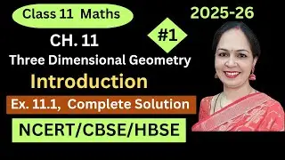 CLASS 11, 3 - D GEOMETRY,  INTRO + EX. 11.1 Solution,  3 D ANIMATION, CH.11,NCERT, BY POOJA SHARMA