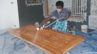 how to polish wood | teakwood door polish full process | how to apply PU wood polish