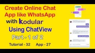 Kodular ChatView || Create Online Chatting App like WhatsApp | Part 1