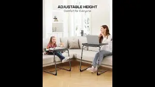 LORYERGO TV Tray   TV Table, Folding Table Trays, w 6 Height & 3 Tilt Angle, w Cup Holde