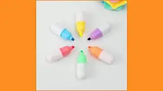 6pcs Mini Pill Shaped Highlighter Pens Writing Cute Marker Pen Stationery School Office Supplie