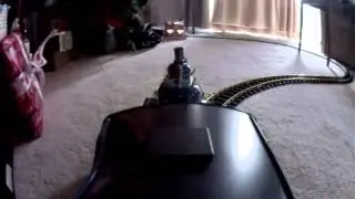 JVC GC-XA1 mounted on G-Scale Train
