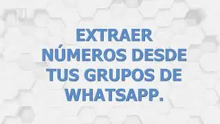 17. Extraer n&uacute;meros desde tus grupos de Whatsapp.