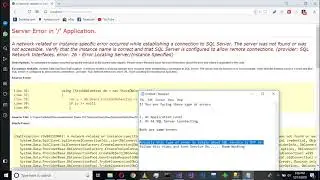 A network related or instance specific error occurred while establishing a connection to SQL Server