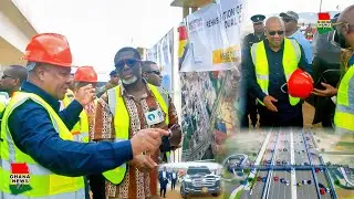 Prz Mahama Elegantly arrives in style to inspect the Ofankor-Nsawam Road project, to complete nxt yr
