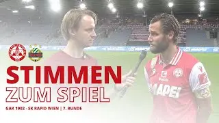 Stimmen zum Spiel: GAK 1902 - SK Rapid Wien | 7. Runde ADMIRAL Bundesliga