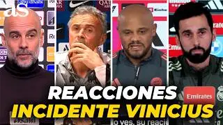 TODAS LAS REACCIONES al INCIDENTE RACISTA con VINICIUS: GUARDIOLA, ARBELOA, LUIS ENRIQUE, KOMPANY...