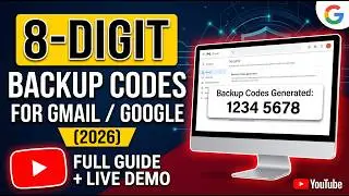 How to Get 8-Digit Backup Codes for Gmail / Google(2026) — Full Guide + Live Login Demo
