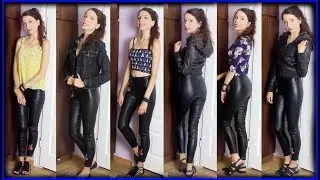 How To Style Embroidered Faux Leather Leggings / Pants from H&M
