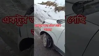 Experienced car skit on the way to Silk route #travel #snowfall #sikkim