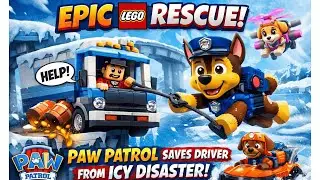 Epic LEGO Rescue! Paw Patrol Saves Driver from Icy Disaster!