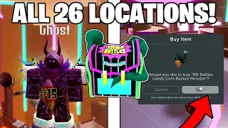 *NEW* How To Find ALL 26 CANDY LOCATIONS To Get RB Battles Candy Corn Monster Bucket In Roblox! 😎