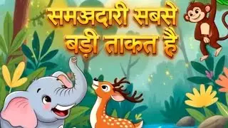 जंगल की नैतिक कहानी 🐘🦜 | Animal Moral Story in Hindi | Kids Story with Moral
