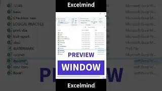 Preview Window To Save Time And Avoid Opening Every File #excelmind #excel