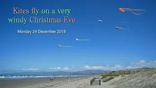 Kites fly on a very windy Christmas Eve