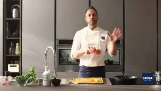Pappa al pomodoro di mare con tartare di gambero rosso marinato