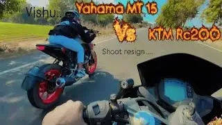 KTM Rc200 bs3🧡 vs Yahama MT 15 v4🚀 2025 modal drag      rece First Time moto vlog in Rc200🚀