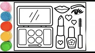 How to Draw a Makeup Set Step by Step for Kids and Makeup Drawing  and Fun Coloring Pages for Kids