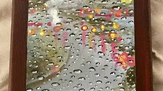 Painting water droplets.  Acrylic paint rain drops.  Canvas painting techniques #artist #tutorial 
