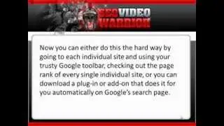 Seo Warrior Videos Part 8 - Ranking Research