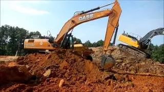 Case 350C Excavator Loading Dirt