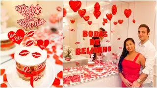 BODAS DE BEIJINHO ❤️ comemorando 1 mês de casados, com decoração romântica #bodas #bodasdebeijinho