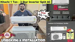 Hitachi 1 Ton 3 Star - Unboxing & Installation #hitachi #unboxing #mumbaiwalecouple 