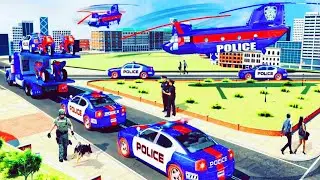 US Police Limousine Transporter Truck - Multi Level Car Driver - Android GamePlay