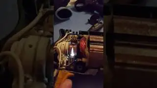 This is what happens when drill commutator is uneven - sparking badly