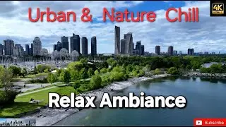 4K Drone Over Toronto | Relaxing Music, Skyline & Lake Ontario #relaxingmusic #ambientmusic #dji