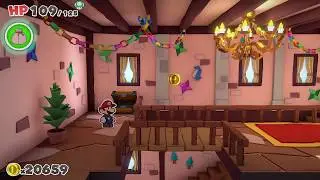 How to Jump the Gap and get the Treasure Chest in Toad Town's Mansion | Paper Mario The Origami King