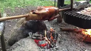 PinoyBushcraft - Roasting a duck over open fire.