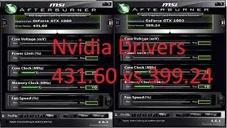 NVIDIA Drivers 431.60 vs. 399.24 in Notebook