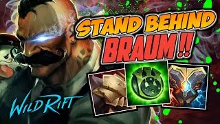 WILD RIFT - COVER YOUR WHOLE TEAM MATE!! TAKING ALL DAMAGE!! BRAUM SUPPORT