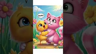 🐔💖 Pink Kitten & the Egg: Adorable Chicken Adventure! 🐱🥚#shortsfeed #shortsviral #shortvideo